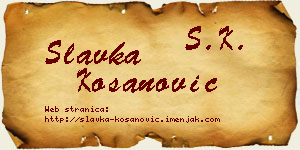 Slavka Kosanović vizit kartica